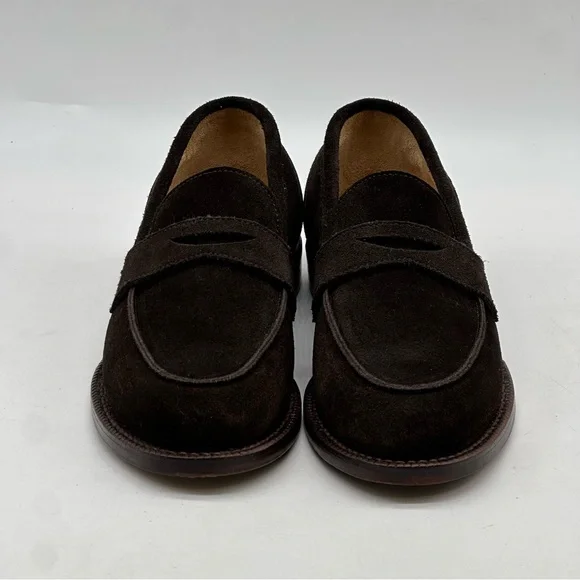 Grant Stone Brown Suede Penny Loafer. Size 7.5